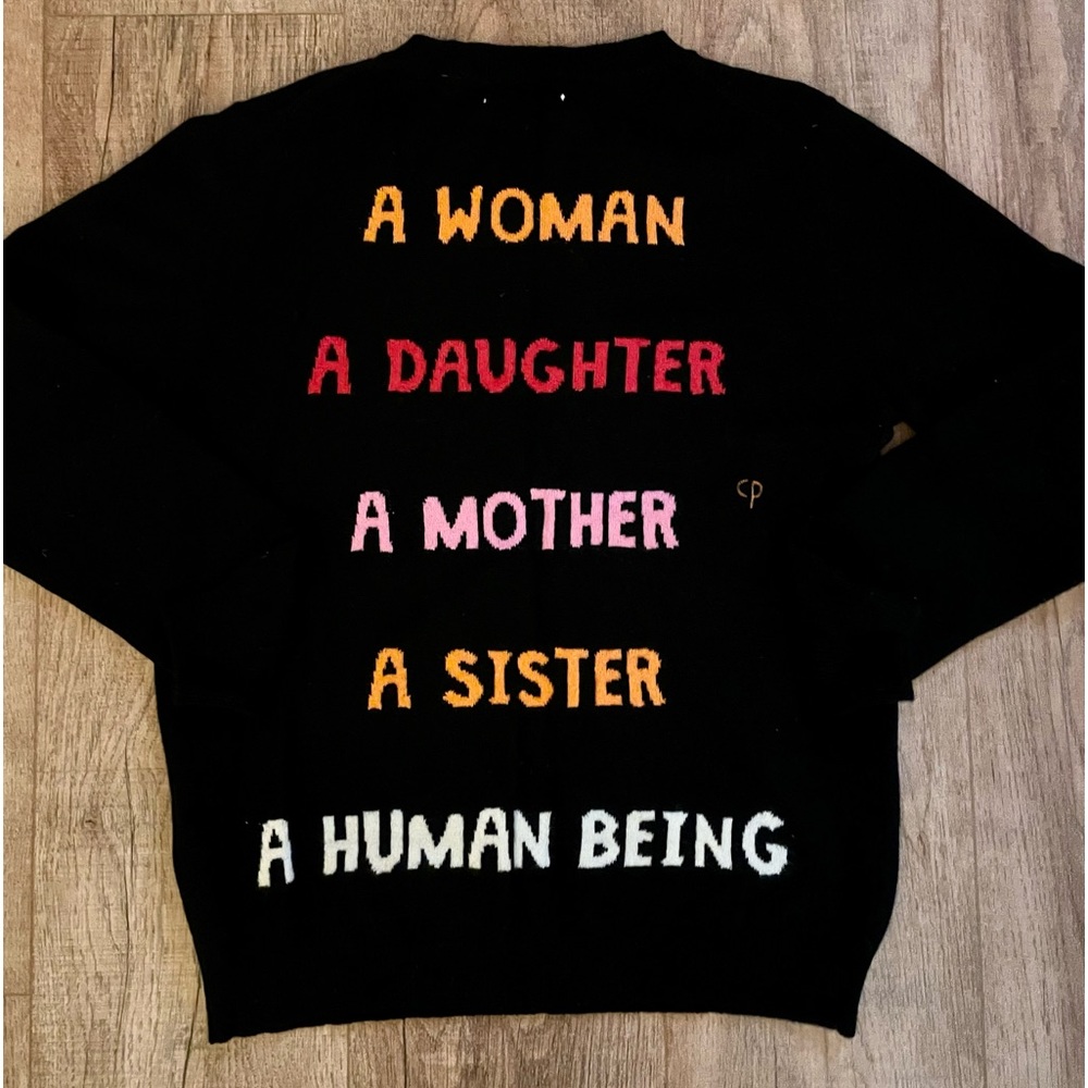 Chinti & Parker Black Sweater with Multicolor Text